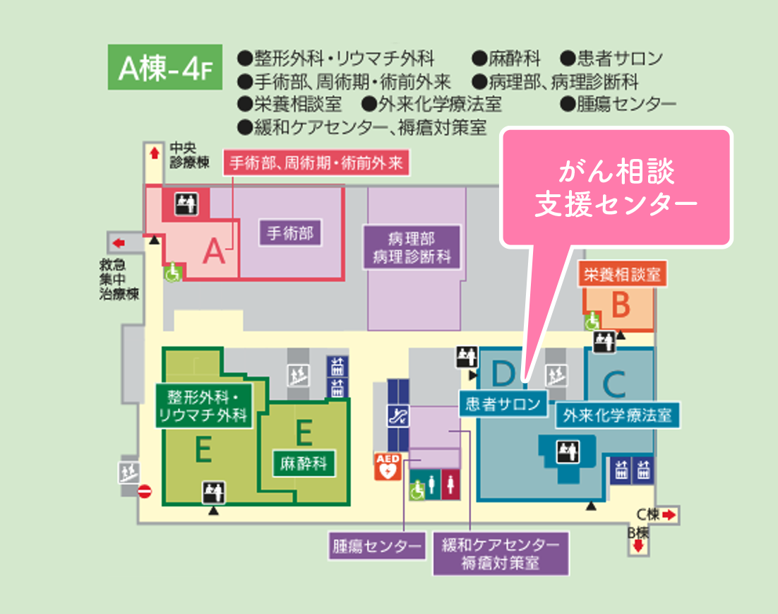 医科病棟1階サロンでお待ちしています