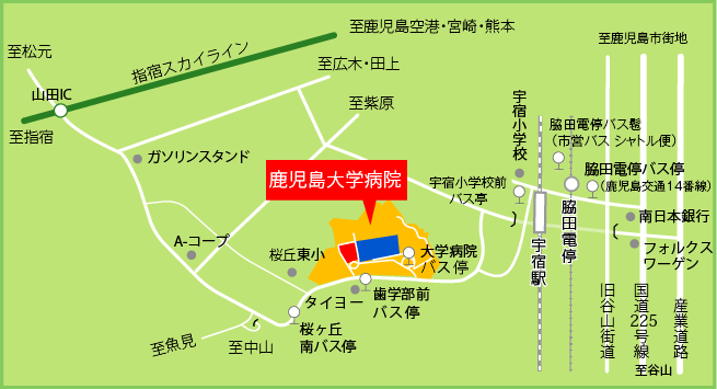 鹿児島大学病院　周辺MAP